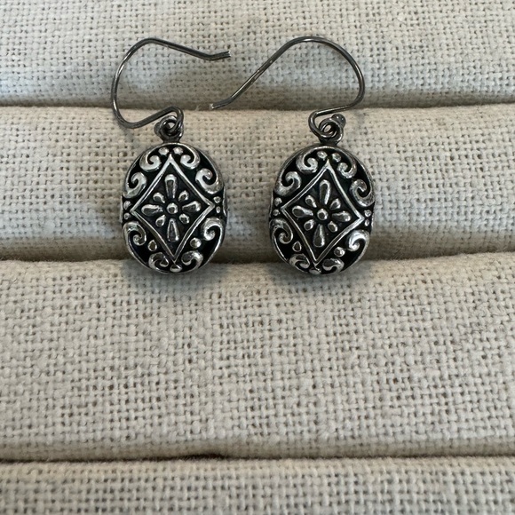 Sterling silver genuine turquoise earrings on a shepard’s hook - Picture 5 of 5